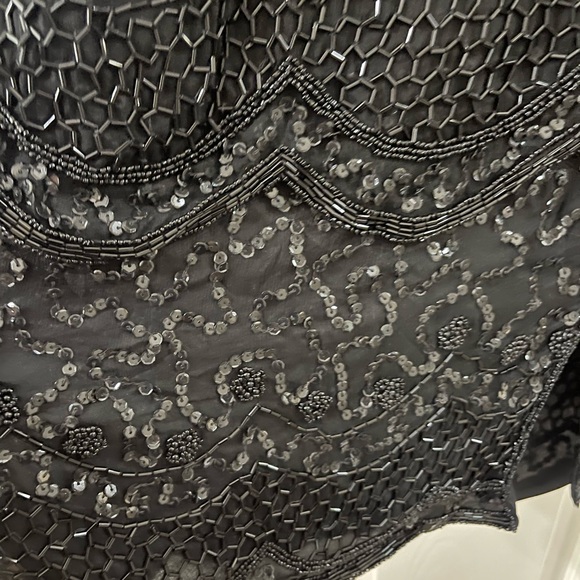 Vintage Sequin Dress XL Sequin 100% Silk Cocktail Shift  Evening - Picture 9 of 9